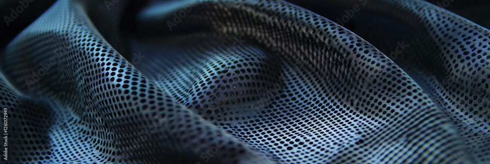 Poster exploring the unique texture of perforated nylon leatherette and matte zinc fabric