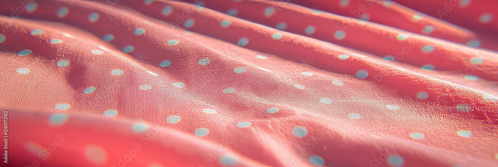 Poster soft pink cotton tablecloth with polka dot pattern inviting warmth and charm to any setting