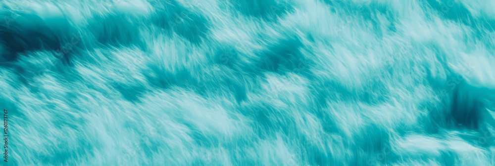 Poster soft highlights create a serene look in powder blue plush carpet texture