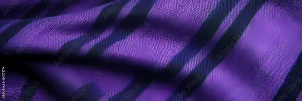 Poster Purple plaid tablecloth displaying soft texture with intersecting lines