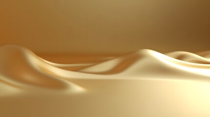 Abstract golden landscape with smooth hills and flowing forms