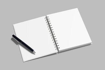 elegant a5 spiral notebook blank mockup