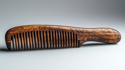 Modern wooden comb designed for beard care on a white background for branding