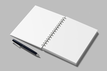 elegant a5 spiral notebook blank mockup