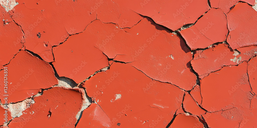 Poster rusty red wall texture featuring cracked surface and subtle grunge details in urban setting
