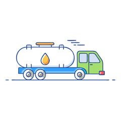 Fototapeta premium fuel tanker truck icon, fuel tanker truck vector illustration-simple illustration of fuel tanker truck, perfect for fuel tanker truck logos and icons
