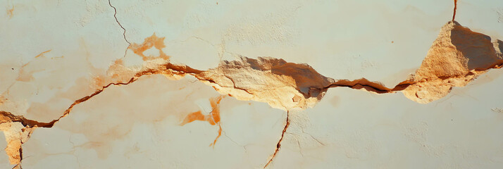 Naklejka premium Cracked sandy brown wall texture revealing subtle beige details in a warm atmosphere