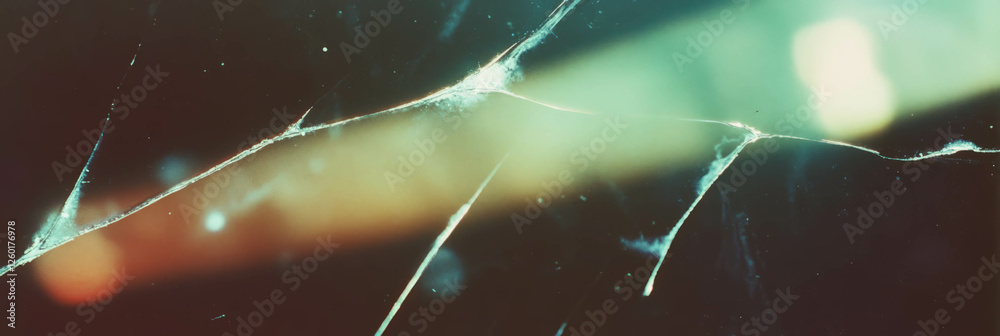 Poster exploring the unique texture of old film with deep scratches and uneven grain
