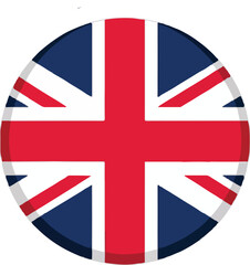 Circular United Kingdom Flag Design for Graphic Projects