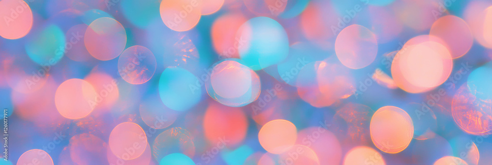 Fototapete Delicate texture of scattered small bokeh creating a soft sparkling effect in pastel colors