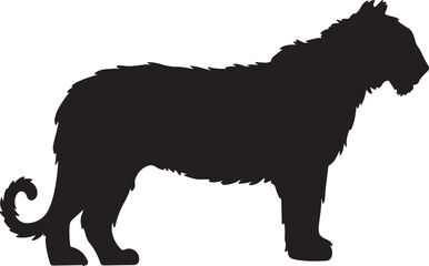 Obraz premium A bold, black silhouette of a tiger, standing in profile view.