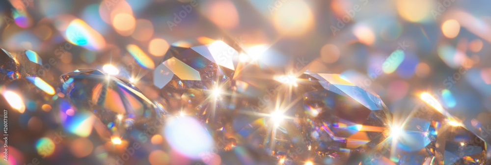 Aufkleber Scattered crystal flares create a subtle sparkling effect and soft light in a delicate display