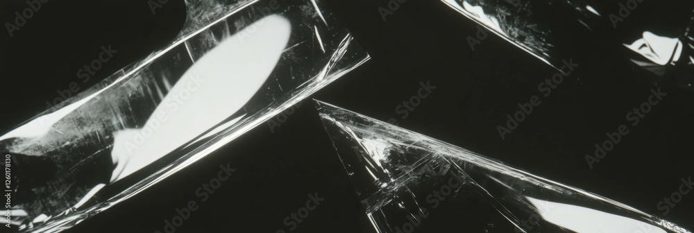 Aufkleber Scratched film texture accentuating sharp angles and uneven grain in harsh lighting