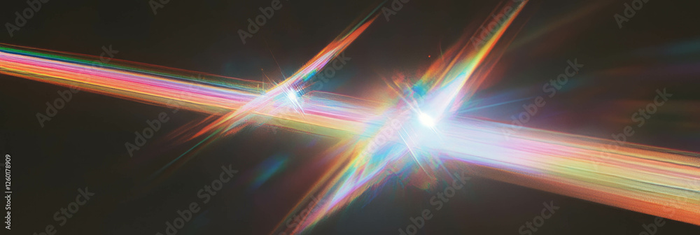 Poster sharp crystal flares emit a stunning rainbow spectrum with a subtle glow in dark backdrop