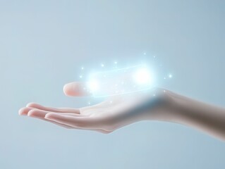 Malfunctioning smart wearable device with private display digital environment technology concept hand viewpoint