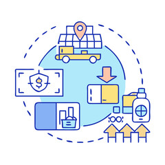 supply chain logistics icon, supply chain logistics vector illustration-simple illustration of supply chain logistics, perfect for supply chain logistics logos and icons