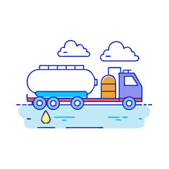 tanker loading icon, tanker loading vector illustration-simple illustration of tanker loading, perfect for tanker loading logos and icons