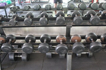 Obraz premium A gym is a facility equipped with exercise machines, free weights, and fitness areas designed for physical training and wellness. It provides an environment for individuals to engage in strength train