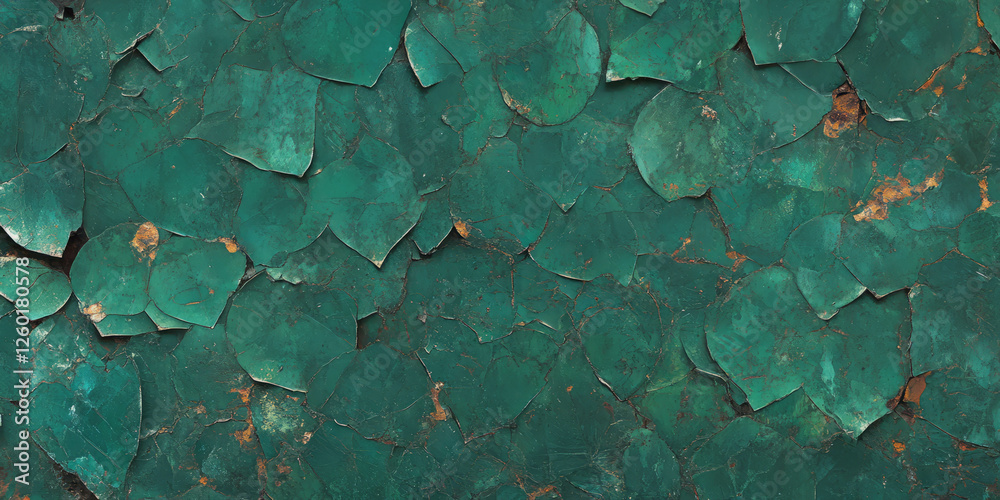 Aufkleber texture of a silver leaf wall with flaking and deep grunge markings in a vintage setting