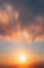 Beautiful abstract blurred background of a sunset with soft lighting and color harmony