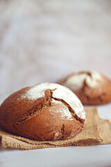 Freshly baked Round Rye bread 