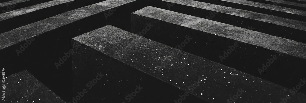 Poster Dark gray textured surface with simple linear patterns creating visual depth and interest