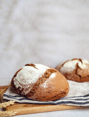 Freshly baked Round Rye bread 
