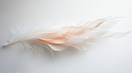 Delicate Feather Isolated on a Pure White Background Captured in Stunning Clarity to Showcase Its Beauty
