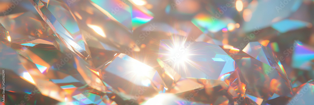 Poster varied light intensity and depth in textures of small and large crystal flares