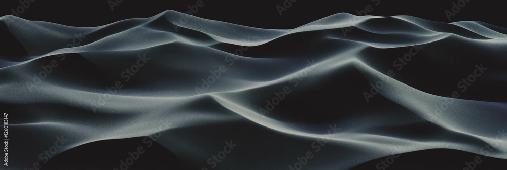 Poster smooth black sand dunes display intricate windblown patterns and gentle curves