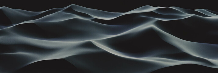 Fototapeta premium Smooth black sand dunes display intricate windblown patterns and gentle curves