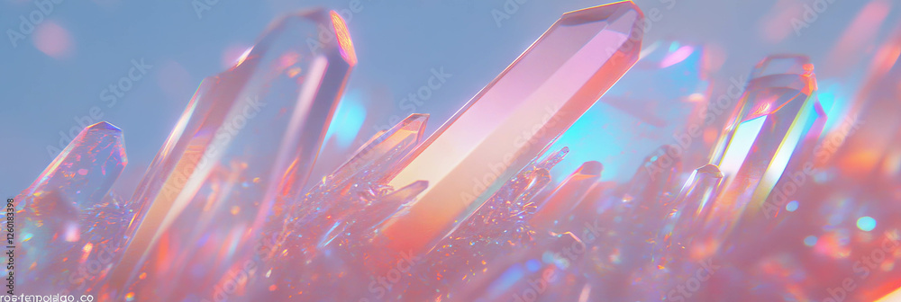 Aufkleber Soft crystal flares with diffused light create a pastel colored texture in a serene ambiance