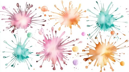 Abstract Watercolor Splatter Background Pastel Colors Artistic Paint Explosions Creative Design