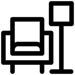 Lounge. Editable stroke vector icon.