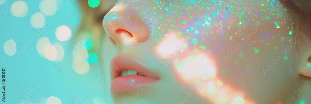 Leinwandbilder subtle bokeh texture with glowing pastel tones and delicate sparkle on a serene background