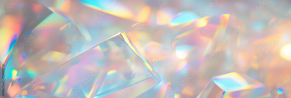 Poster subtle crystal flares create a serene atmosphere with soft pastel hues and gentle light