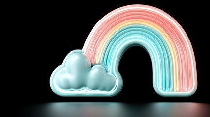 Colorful neon rainbow art installation studio space digital artwork modern environment close-up view vibrant concept