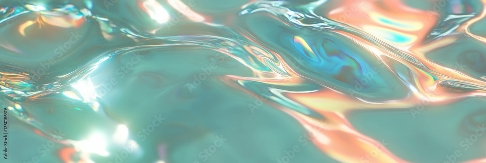 Aufkleber texture of thick transparent gel with a smooth reflective surface and soft light reflections