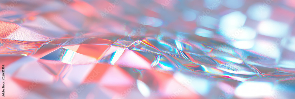 Poster textured distortion of transparent plastic showcasing vibrant colors and intricate patterns