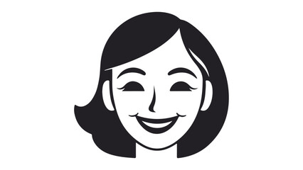 simple happy woman vector illustration