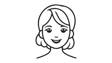 girl with long hair and sparkling eyes in vector