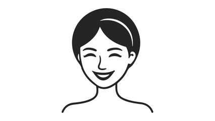 vector illustration of a woman smiling in vector, simple woman smiling vector shape illustration