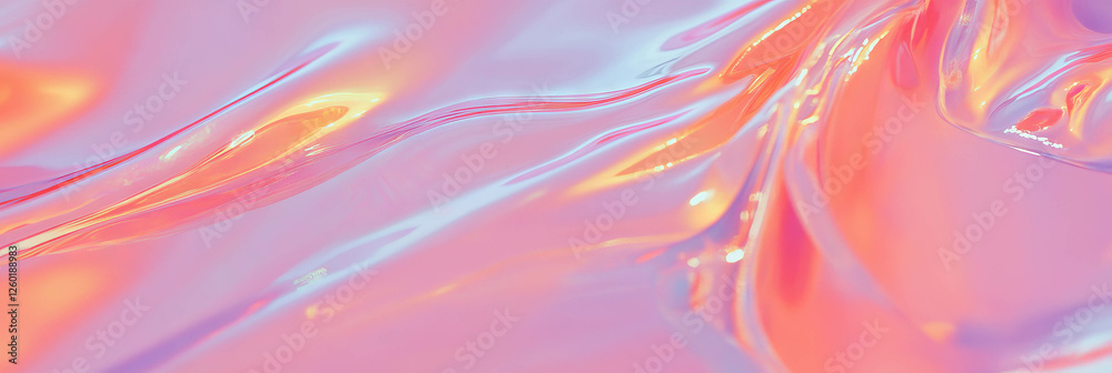 Poster flowing clear gel texture with light reflections creating an elegant cosmetic backdrop