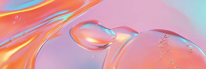 Elegant texture of clear gel with flowing consistency and light distortion