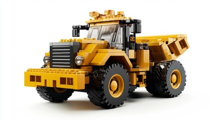 Colorful construction toy truck with detailed design suitable for play and display