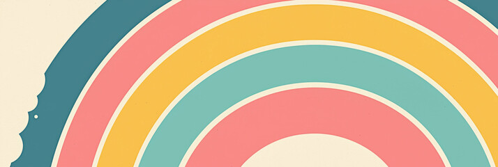 Obraz premium Delicate and colorful stylized rainbows creating a whimsical background design