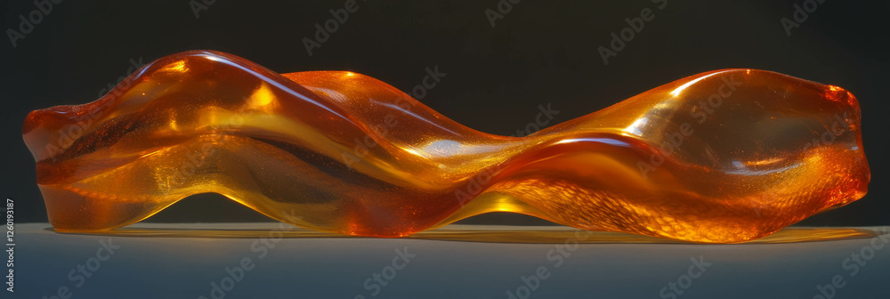 Poster woven hemp combined with anodized gold and smooth amber in artistic display