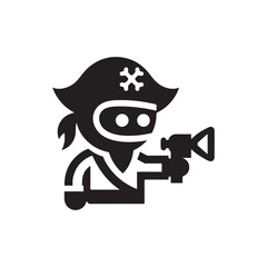 space pirate with a blaster silhouette