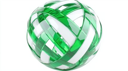 Transparent Green Decorative Sphere with Intricate Designs and Glossy Finish