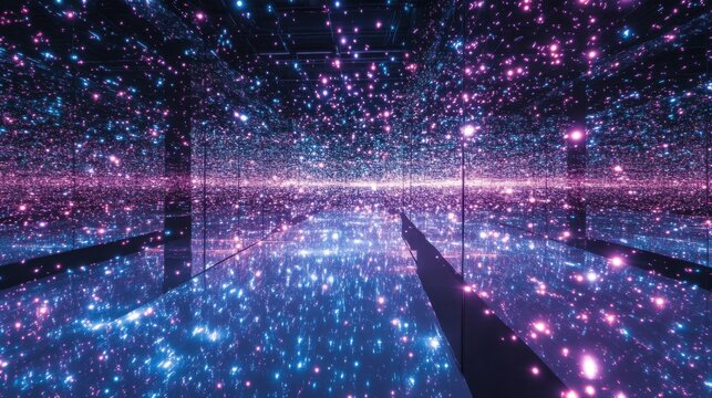 immersive infinity mirror room starry night